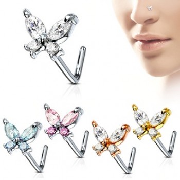 Butterfly Nose Stud L Bend 